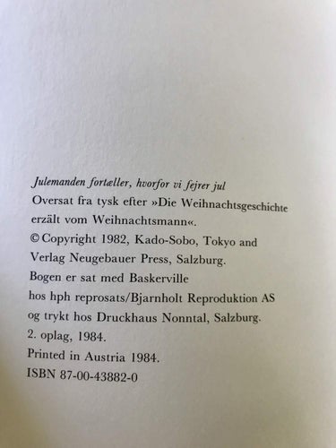 JULEMANDEN FORTÆLLER HVORFOR VI FEJRER JUL Hisako Aoki Ivan Gantschev 1984
