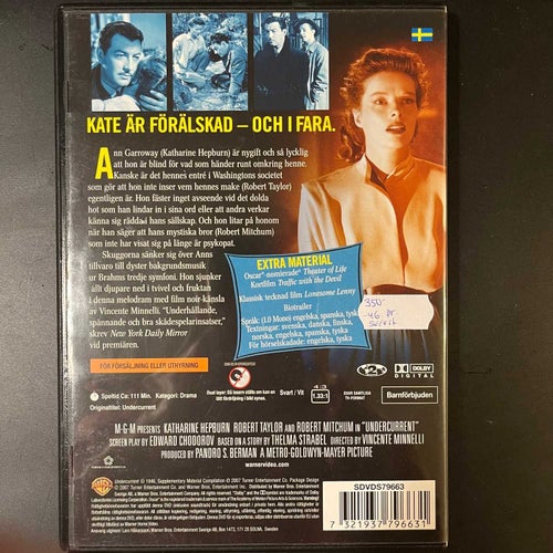UNDERCURRENT. KATHARINE HEPBURN, ROBERT TAYLOR...DVD DRAMA -46. SVART-VIT