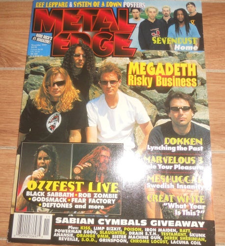 Metal Edge nov 1999 Megadeth, Meshuggah, System of a Down, Def Leppard,