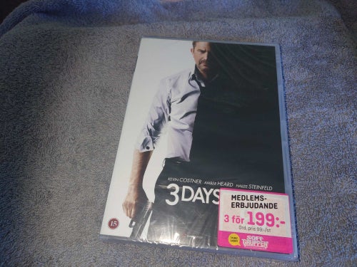 3 Days To Kill (inplastad), Kevin Costner, Amber Heard
