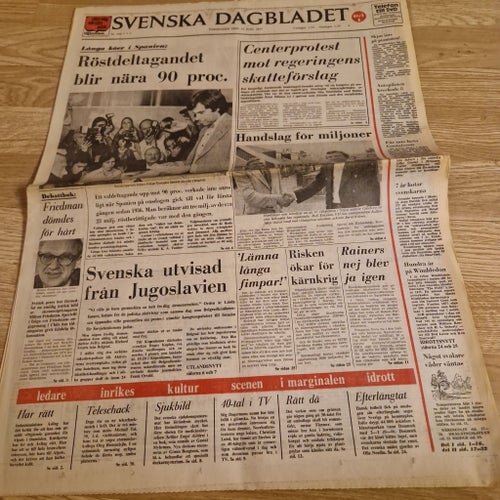 Svenska Dagbladet från 16 juni 1977