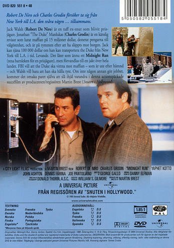 Midnight run (1988) Martin Brest med Robert De Niro och Charles Grodin.
