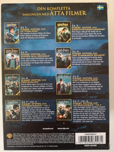 Harry Potter - Komplett - 8 filmer (2001-2011) Daniel Radcliffe, Emma Watson.