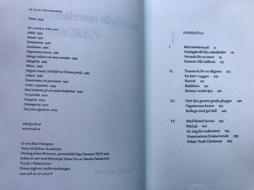 SAMLADE NOVELLER Klas Östergren 2015
