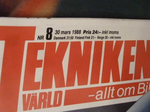 TEKNIKENS VÄRLD, NR 8 - 1988, TIDNING