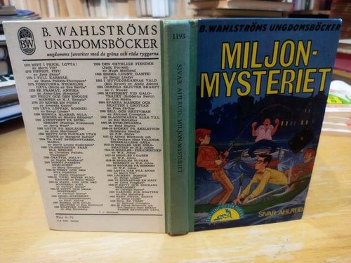 Miljonmysteriet av Sivar Ahlrud, B. Wahlströms 1193, very fine plus