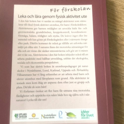 Leka och lära genom fysisk aktivitet UTE av A Ekblad, N Holm Mindblad, R