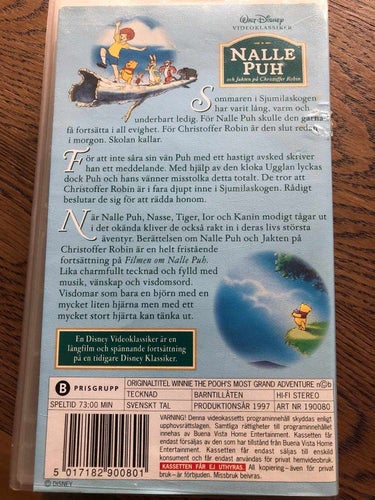 VHS: Nalle Puh och Jakten på Christoffer Robin