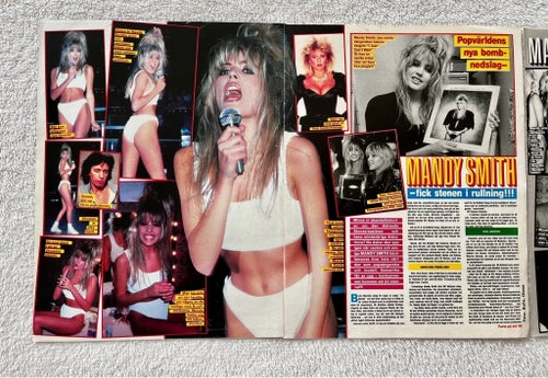 Mandy Smith 1987 Reportage clips poster - Tidningen OKEJ 1980-tal