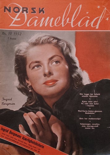 INGRID BERGMAN Cover 1952 Greta Garbo