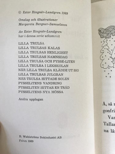 NÄR TRULSA HITTADE SOLEN + LILLA TRULSA OCH SOLKATT Wahlströms TEDDY böcker
