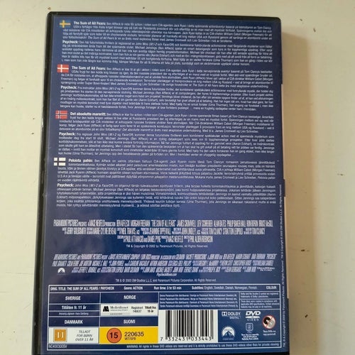 The Sum of All Fears / Paycheck - 2 DVD Filmer