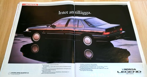 HONDA LEGEND SEDAN, STOR REKLAMANNONS 1989