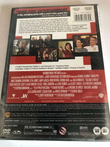 Oceans Twelve (Region 1) inplastad FRI FRAKT