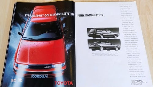 TOYOTA COROLLA, STOR REKLAMANNONS 1989