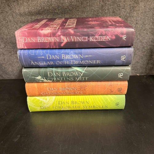 5 böcker av Dan Brown - Da Vinci koden, Änglar och demoner, I cirkelns mitt, mm