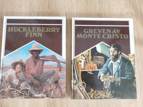 2x Huckleberry Finn av Mark Twain + Greven av Monte Cristo A. Dumas