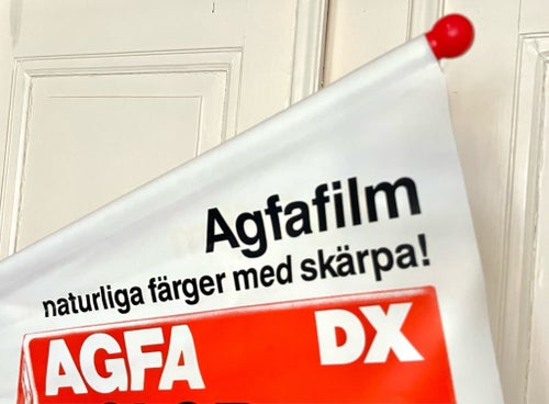 80-tal • AGFA Color DX XR-200 • vimpel flagga / reklam AGFA-GEVAERT Agfafilm