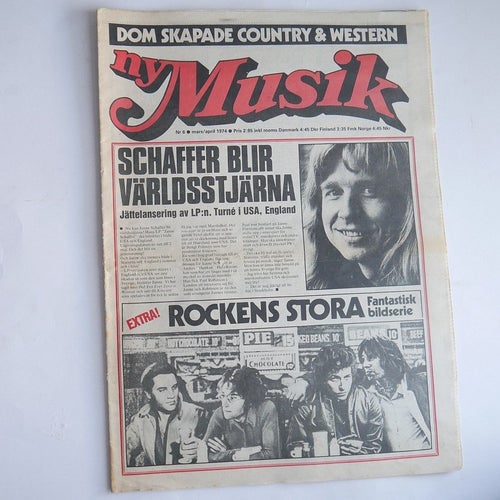 Ny Musik nr 6, 1974. Janne Schaffer blir världsstjärna. Björn & Benny mm
