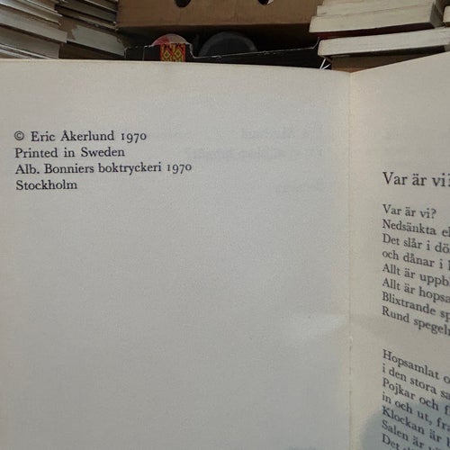 Får vi sällskap hemåt? dikter av Eric Åkerlund, bok, Very good plus