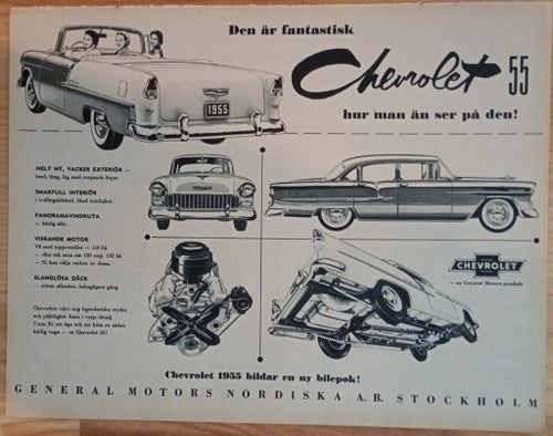 Härlig annons Chevrolet 55 "den är fantastisk"