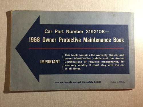 1968 AMC Owner Protective Maintenance Book