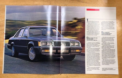 Försäljningsbroschyr Mercury Marquis 1985