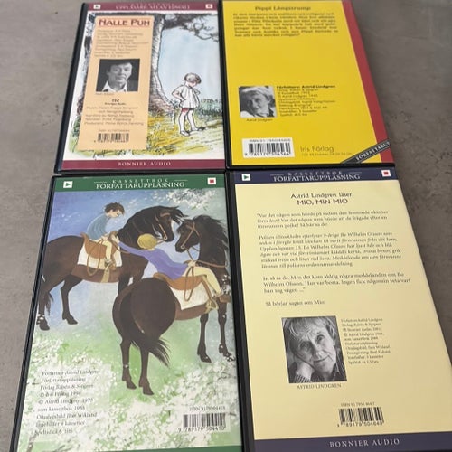 Kassettböcker av Astrid Lindgren och A.A. Milne - 4 st
