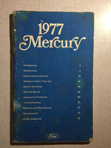 1977 Mercury Owner's Guide