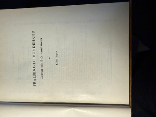 Frälsejord I Bondehand av Einar Tegen (1963)