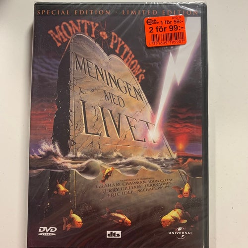 MENINGEN MED LIVET. MONTY PYTHON. SPECIALEDITON LIMITED DVD KOMEDI -03 INPLASTAD