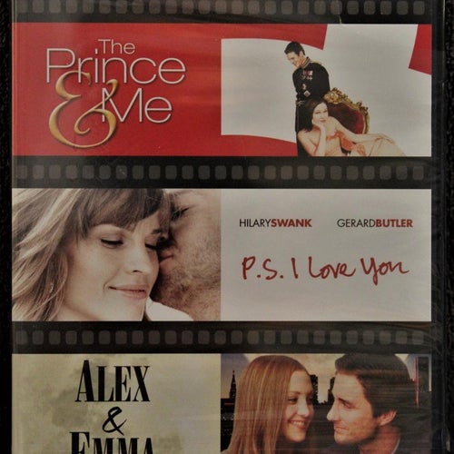 3 MOVIES THE PRINCE AND ME, P.S I LOVE YOU, ALEX & EMMA NY INPLASTAD