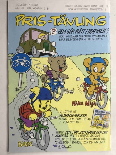 Bamse - 1994:9 VF med klistermärken