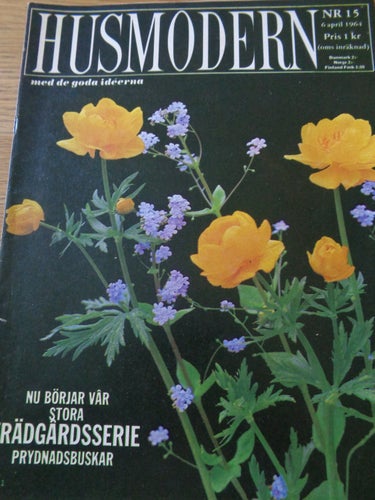 Husmodern nr15 1964 Alice Babs om Signe Hasso, kungligt Prinsessan Margaretha