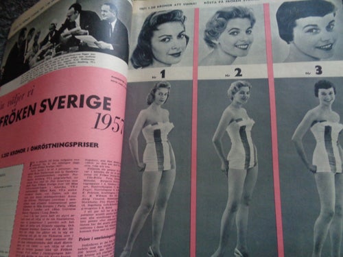 Vecko Revyn nr15 1957 välj Fröken Sverige, Audrey Hepburn,
