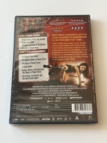 Planet terror (Freddy Rodríguez & Rose McGowan, 2007). Inplastad 2-disc DVD