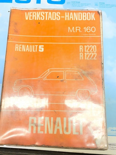 VERKSTADS-HANDBOK M.R. 160 RENAULT 5 R 1220 R 1222