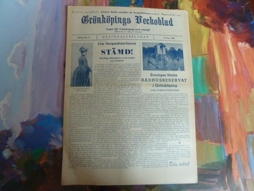GRÖNKÖPINGS VECKOBLAD, 1960 AUG. 10, TIDNING