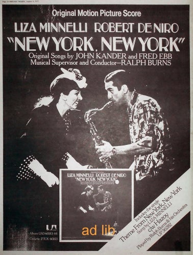 LIZA MINELLI & ROBERT DE NIRO - NEW YORK NEW YORK, STOR TIDNINGSANNONS 1977