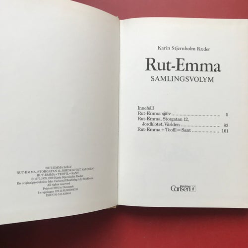 RUT-EMMA SAMLINGSVOLYM Karin Stjernholm Ræder 1991