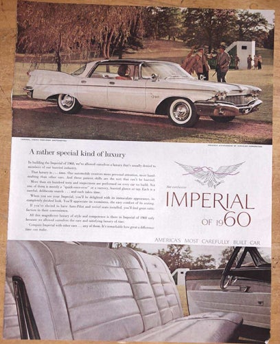 Tidningsutdrag 1960 Chrysler Imperial 4-Door Sedan