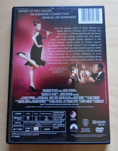 DVD-FILM "BREAKFAST AT TIFFANYS" MED AUDREY HEPBURN FRÅN 1961