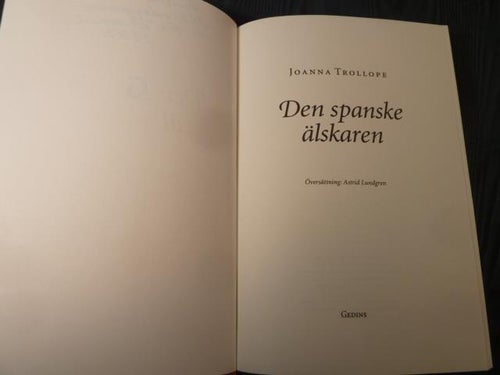 DEN SPANSKE ÄLSKAREN, J. TROLLOPE, 1994,  BÖCKER