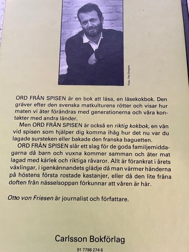 Ord från spisen , Läsekokbok 367 s - Otto Friesen