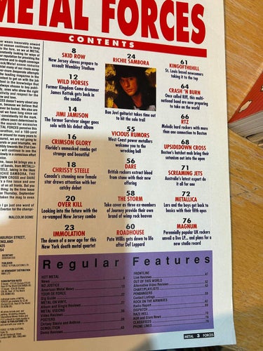 Metal forces september 1991 Chrissy Steele Anthrax
