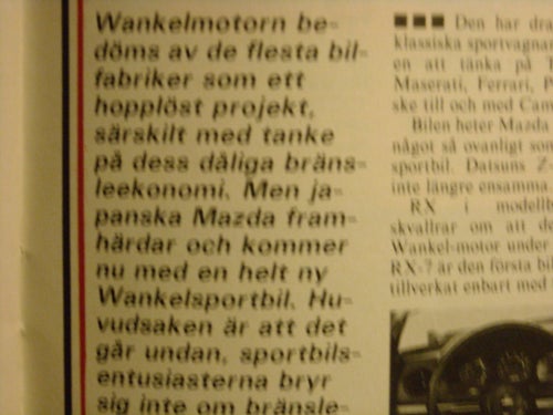 test av nya Mazda RX-7 Wankel från 1978