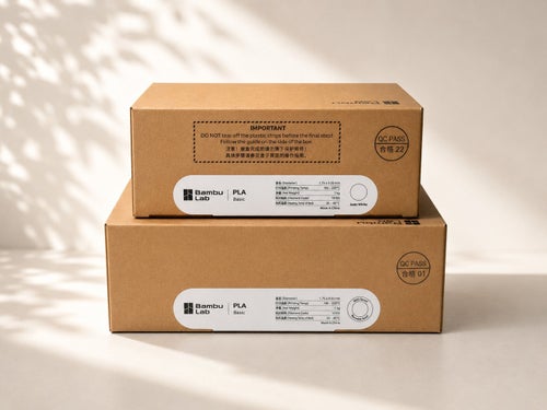 Bambu Lab PLA Basic White / Vit – 2 x 1 kg Paket (1 med Spole + 1 Refill)