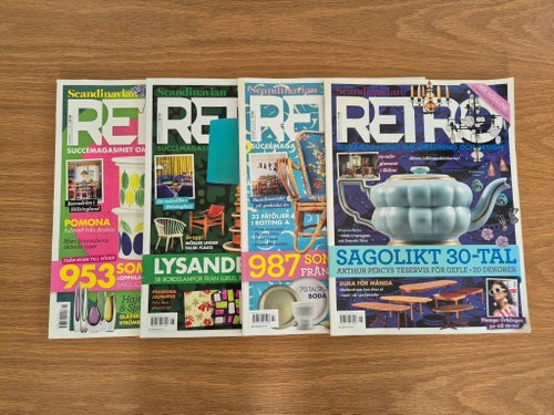 Tidningar Retro Scandinavian 2017 nr 3, 2019 nr 6, 2021 nr 3 och 6