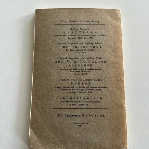 FÖDOÄMNESLÄRA av Bergstrom-Schager,1928 publiceringsår