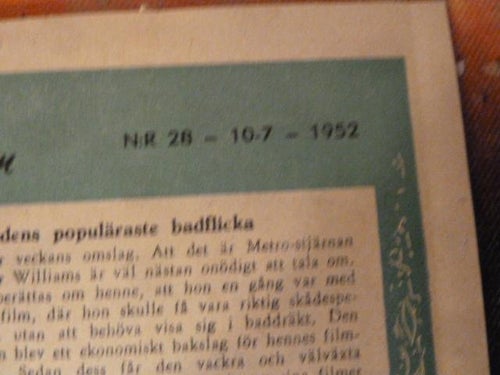 FICKJOURNALEN, NR 28 - 1952, TIDNING